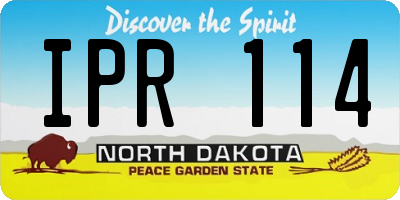 ND license plate IPR114