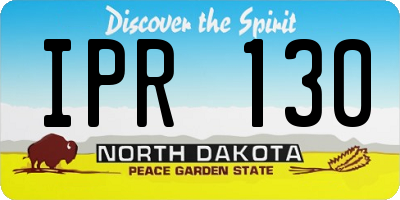 ND license plate IPR130