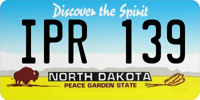 ND license plate IPR139