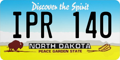 ND license plate IPR140