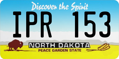 ND license plate IPR153