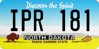 ND license plate IPR181