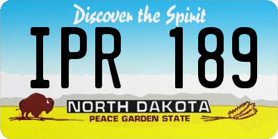 ND license plate IPR189