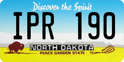 ND license plate IPR190