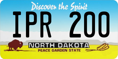 ND license plate IPR200