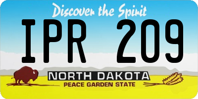 ND license plate IPR209
