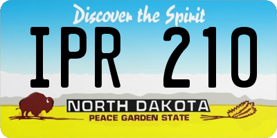 ND license plate IPR210