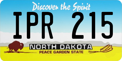 ND license plate IPR215
