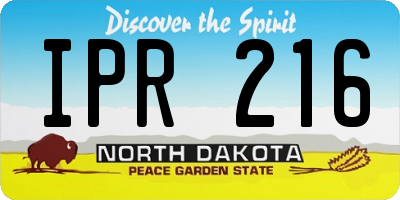 ND license plate IPR216