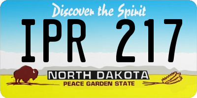 ND license plate IPR217