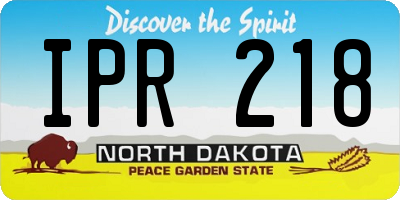 ND license plate IPR218