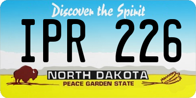 ND license plate IPR226
