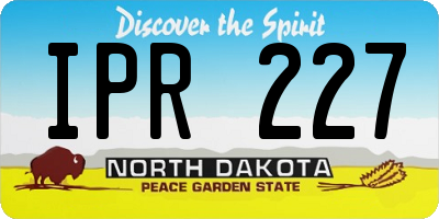 ND license plate IPR227