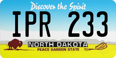 ND license plate IPR233