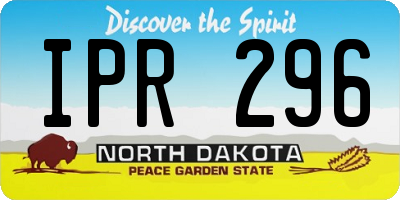 ND license plate IPR296