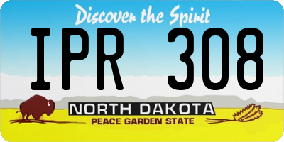 ND license plate IPR308