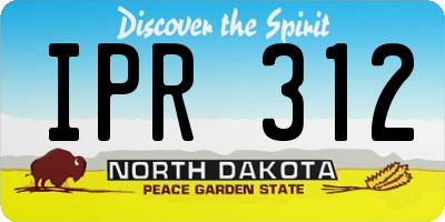 ND license plate IPR312
