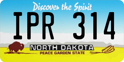 ND license plate IPR314