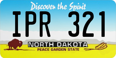 ND license plate IPR321