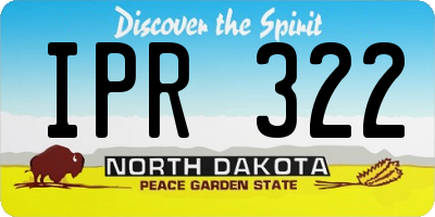 ND license plate IPR322