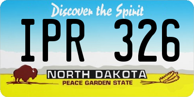 ND license plate IPR326
