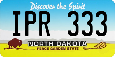 ND license plate IPR333