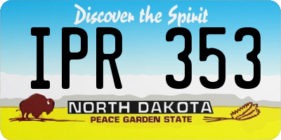 ND license plate IPR353