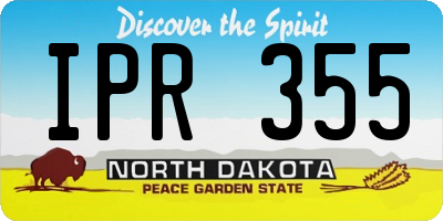 ND license plate IPR355