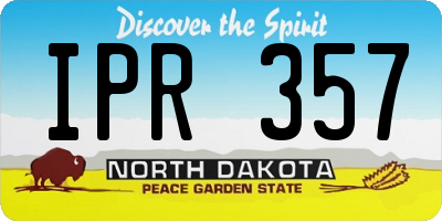 ND license plate IPR357