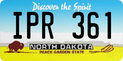 ND license plate IPR361