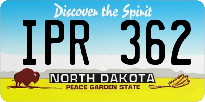ND license plate IPR362