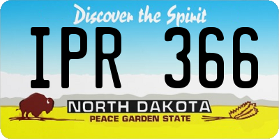 ND license plate IPR366