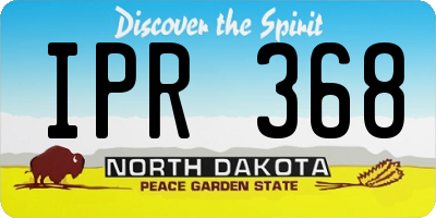 ND license plate IPR368
