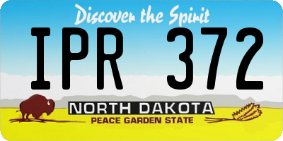 ND license plate IPR372