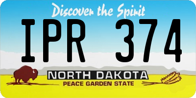 ND license plate IPR374