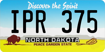 ND license plate IPR375