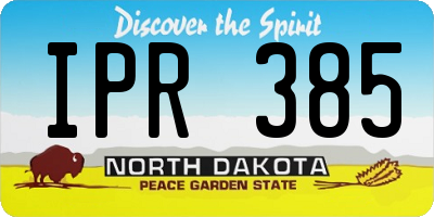 ND license plate IPR385