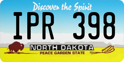 ND license plate IPR398
