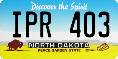 ND license plate IPR403