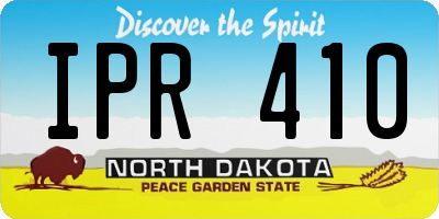 ND license plate IPR410