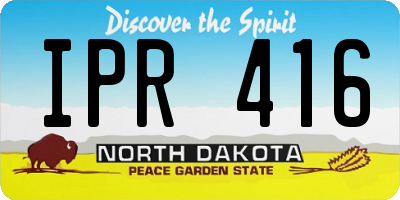 ND license plate IPR416