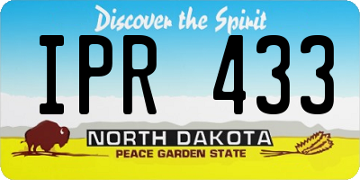 ND license plate IPR433