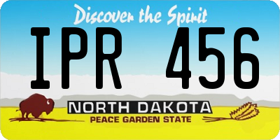 ND license plate IPR456