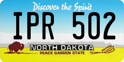 ND license plate IPR502