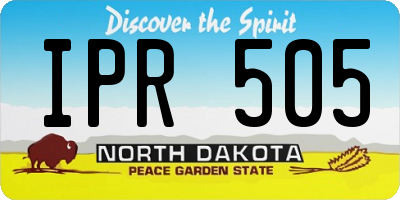 ND license plate IPR505