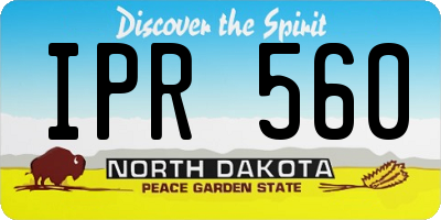 ND license plate IPR560