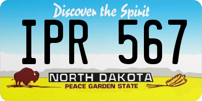 ND license plate IPR567