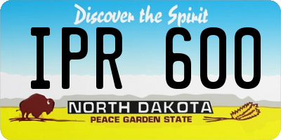ND license plate IPR600