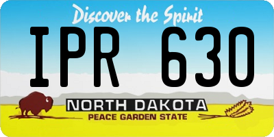 ND license plate IPR630