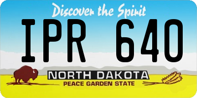 ND license plate IPR640